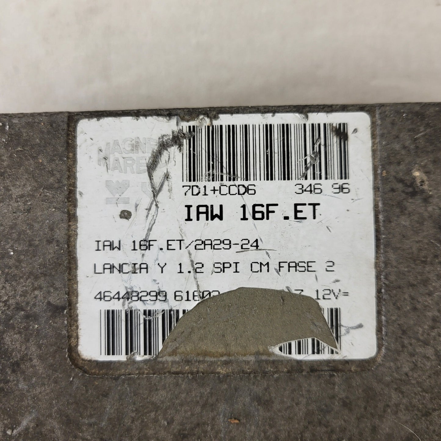 LANCIA Y 1.2 ECU / IAW 16F.ET / 46448299 / 61602.074.02 / MAGNETI MARELLI