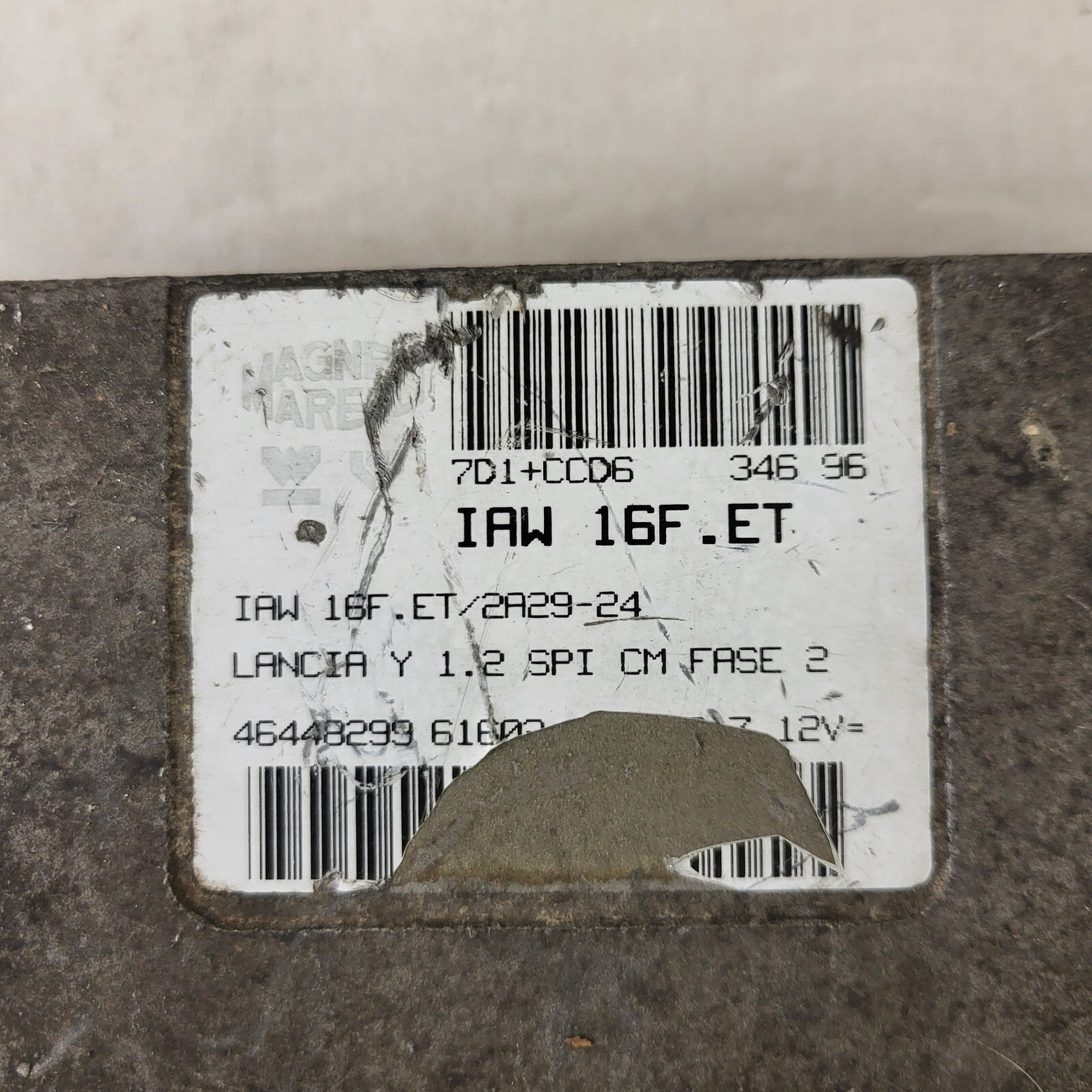 LANCIA Y 1.2 ECU / IAW 16F.ET / 46448299 / 61602.074.02 / MAGNETI MARELLI