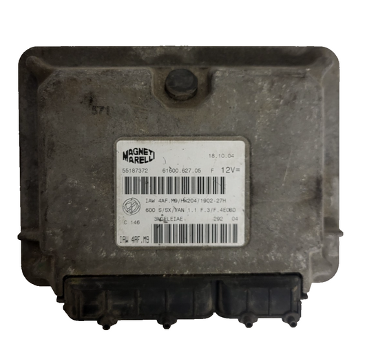 Fiat Seicento 600 ECU / 55187372 / IAW4AF.M9 / 61600.627.05 / MAGNETI MARELLI