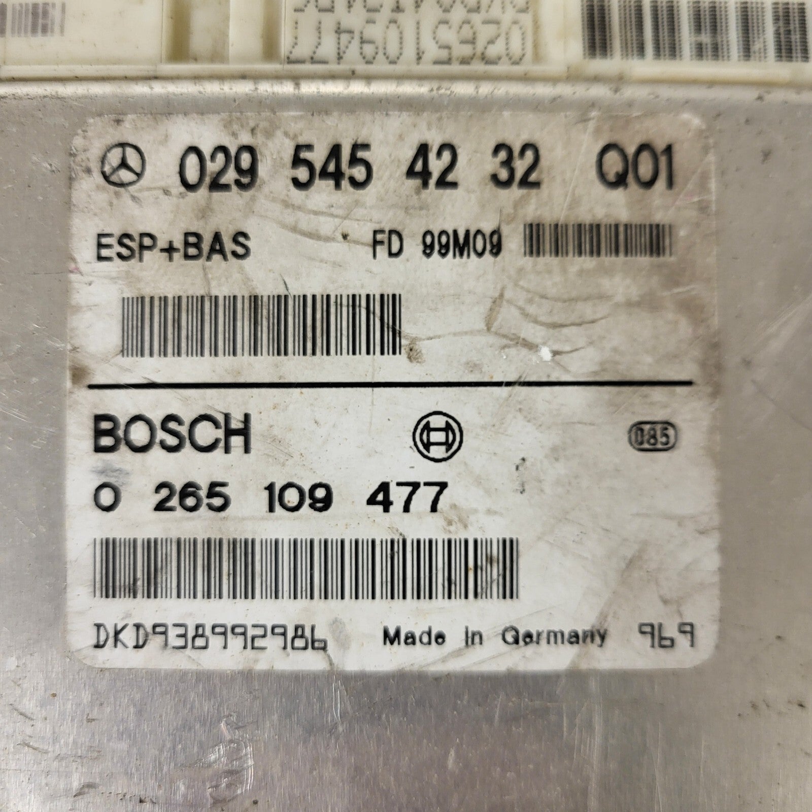 Mercedes A-Class W168 ESP ECU / 0295454232 Q02 / 0265109477 / BOSCH 