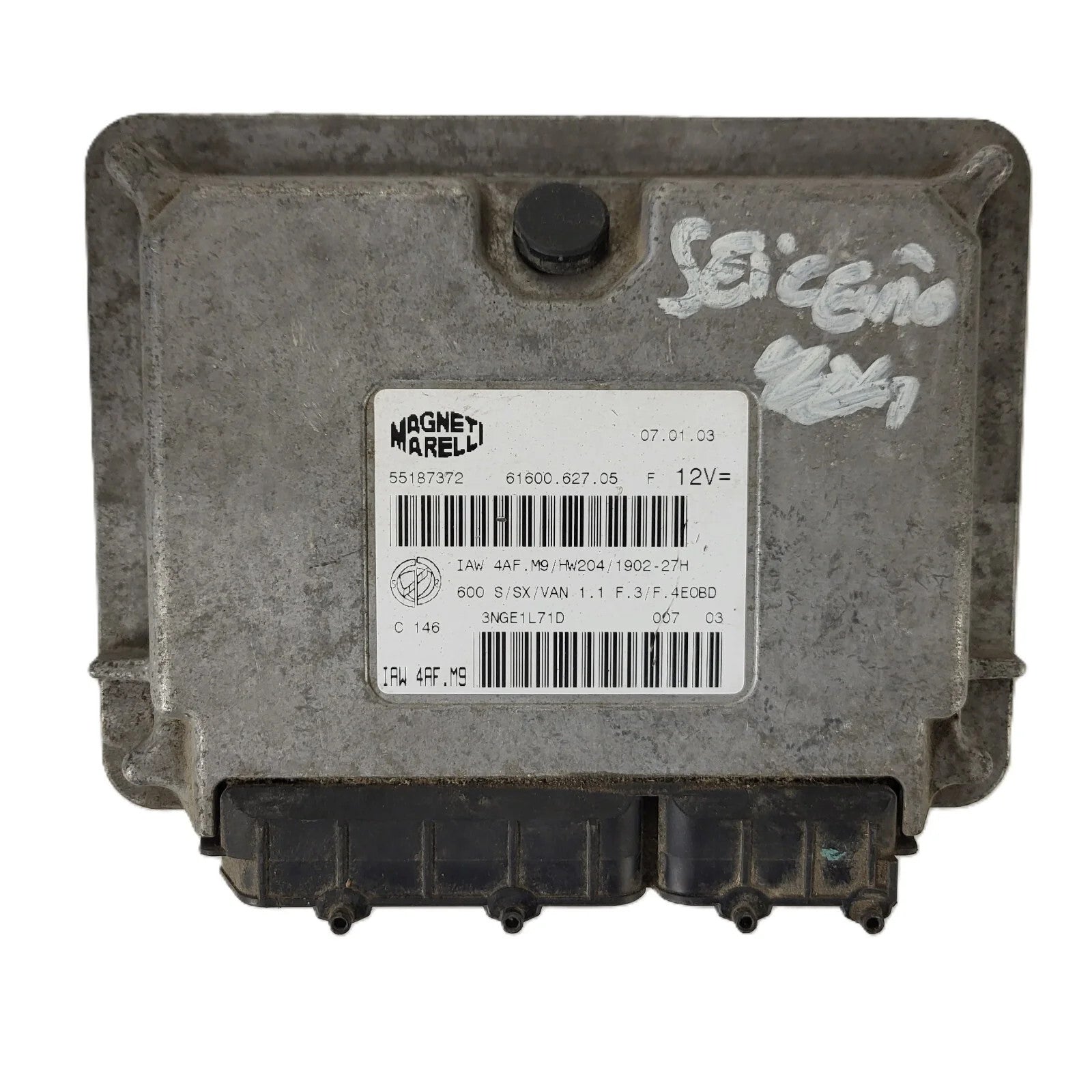 Fiat Seicento 600 ECU / 55187372 / IAW 4AF.M9 / 61600.627.05 / MAGNETI MARELLI
