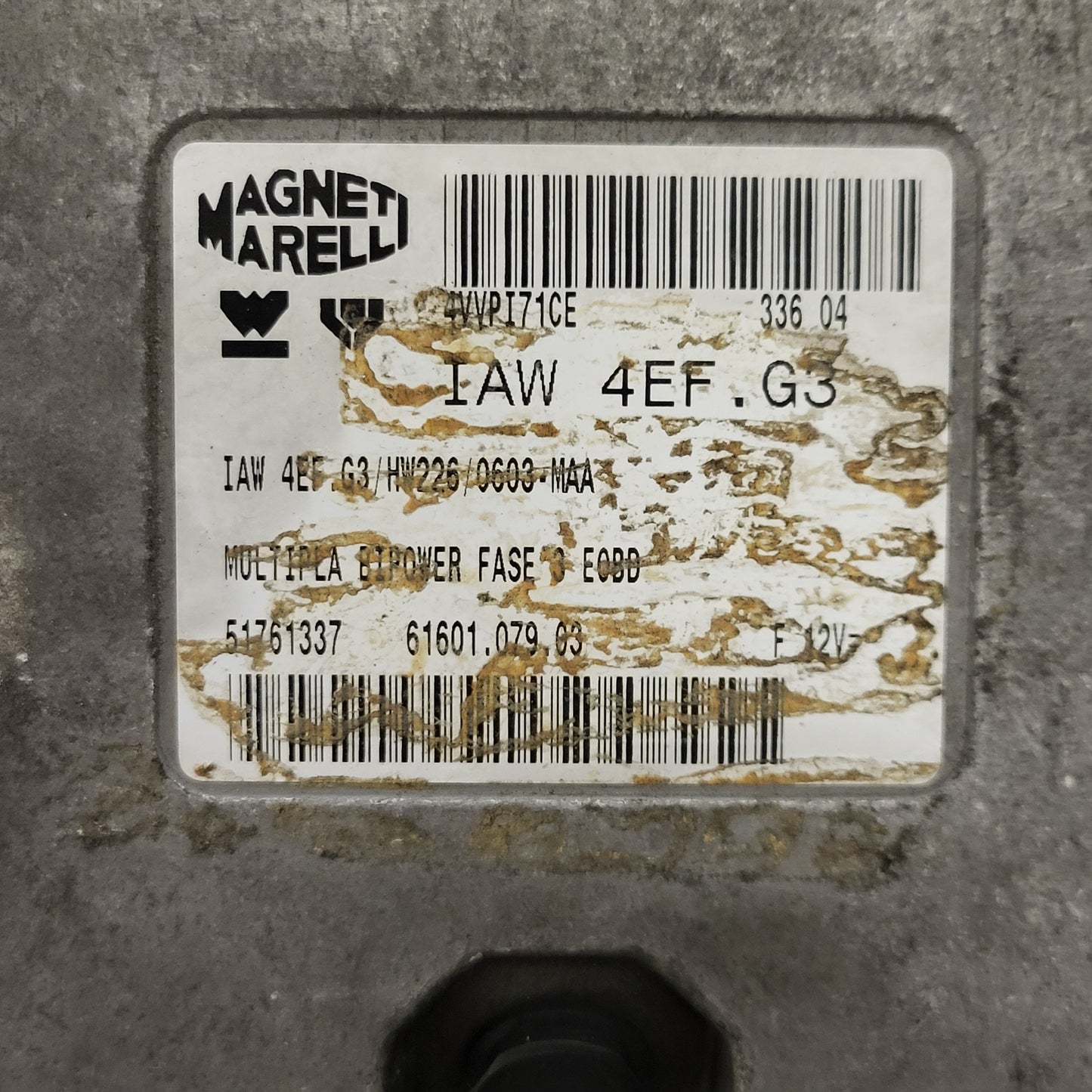 FIAT MULTIPLA ECU IAW 4EF.G3 / 51761337 / 61601 079.03 / HW226 / MAGNETI MARELLI
