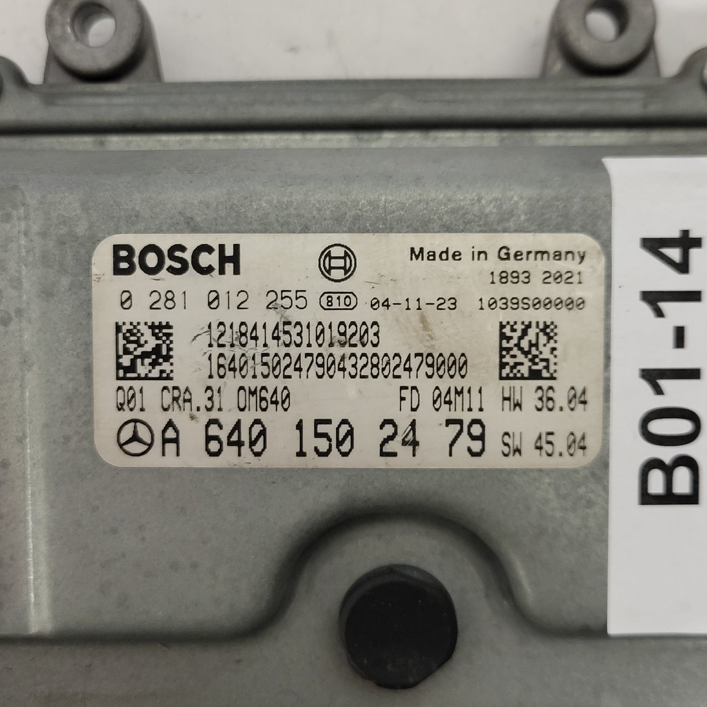 Mercedes a W169 ECU / 0281012255 / A6401502479 / CRA.31 / OM640 BOSCH