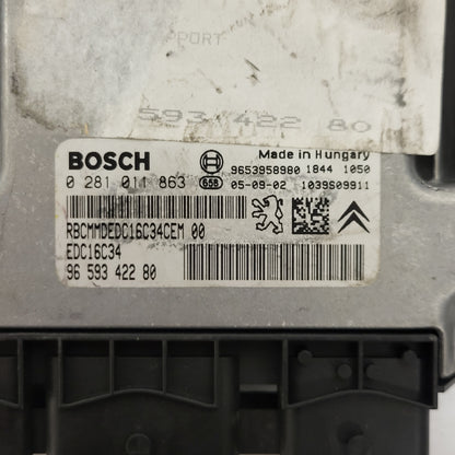 Peugeot Citroen ECU / 0281011863 / 9659342280 / EDC16C34 / 9653958980