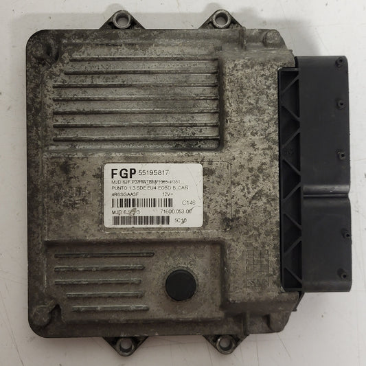 Fiat Punto ECU / MJD 6JF.P3 / 55195817 / HW01BM / 71600.053.00 / MAGNETI MARELLI