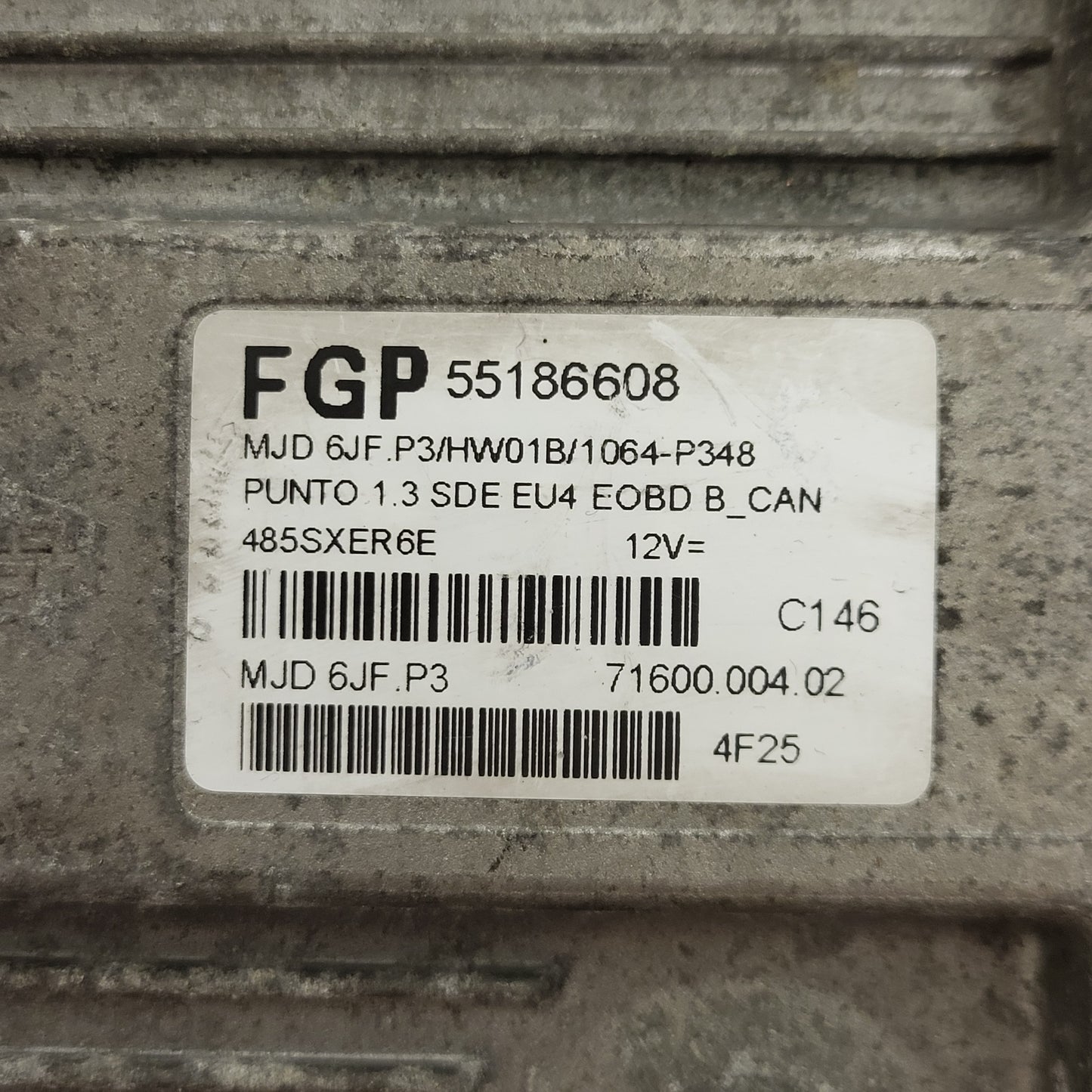 FIAT GRANDE PUNTO ECU / 55186608 / MJD 6JF.P3 / HW01B / 71600.004.02