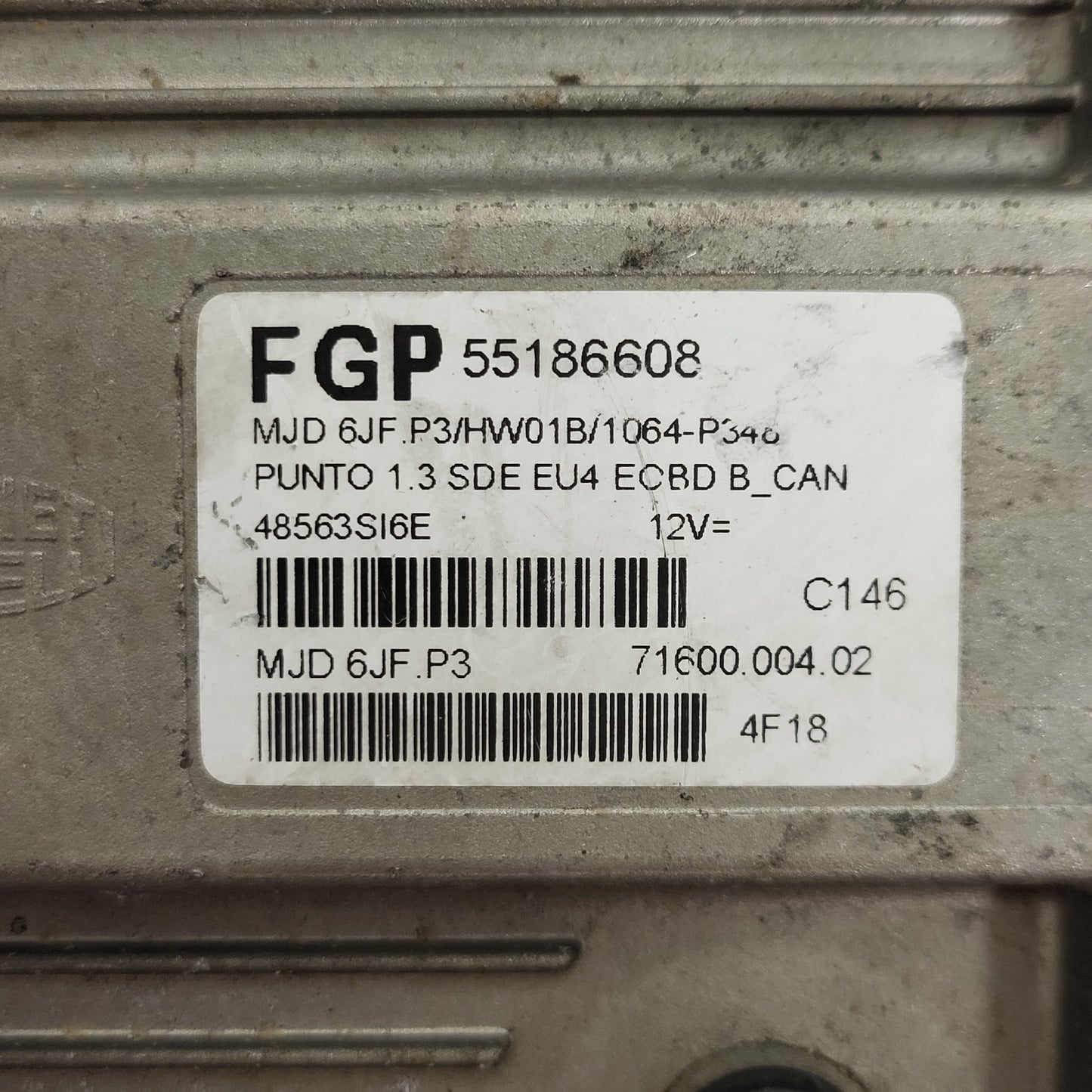 FIAT GRANDE PUNTO ECU / 55186608 / MJD 6JF.P3 / HW01B / 71600.004.02
