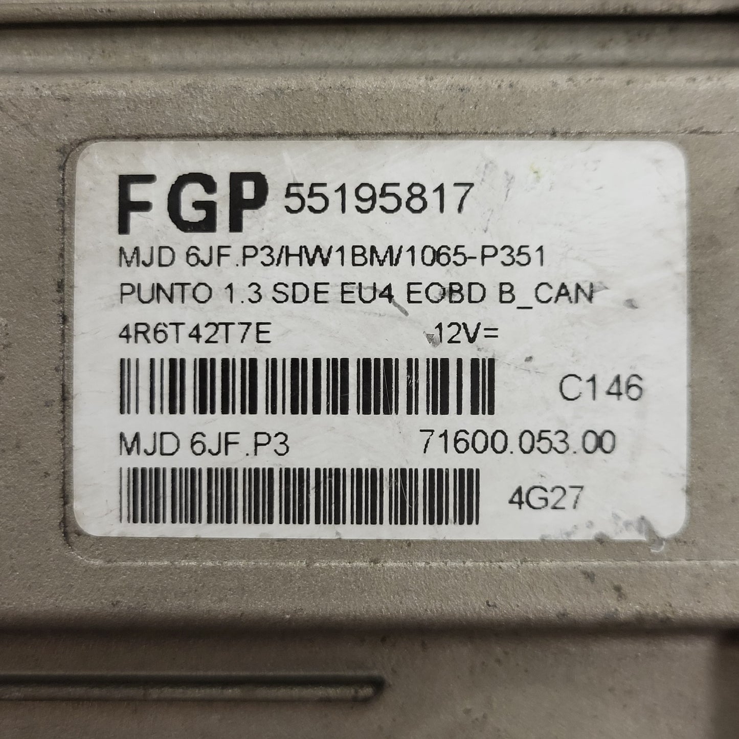 VW AUDI ECU / 038906019FP / 0281010729 / EDC15P+ / BOSCH