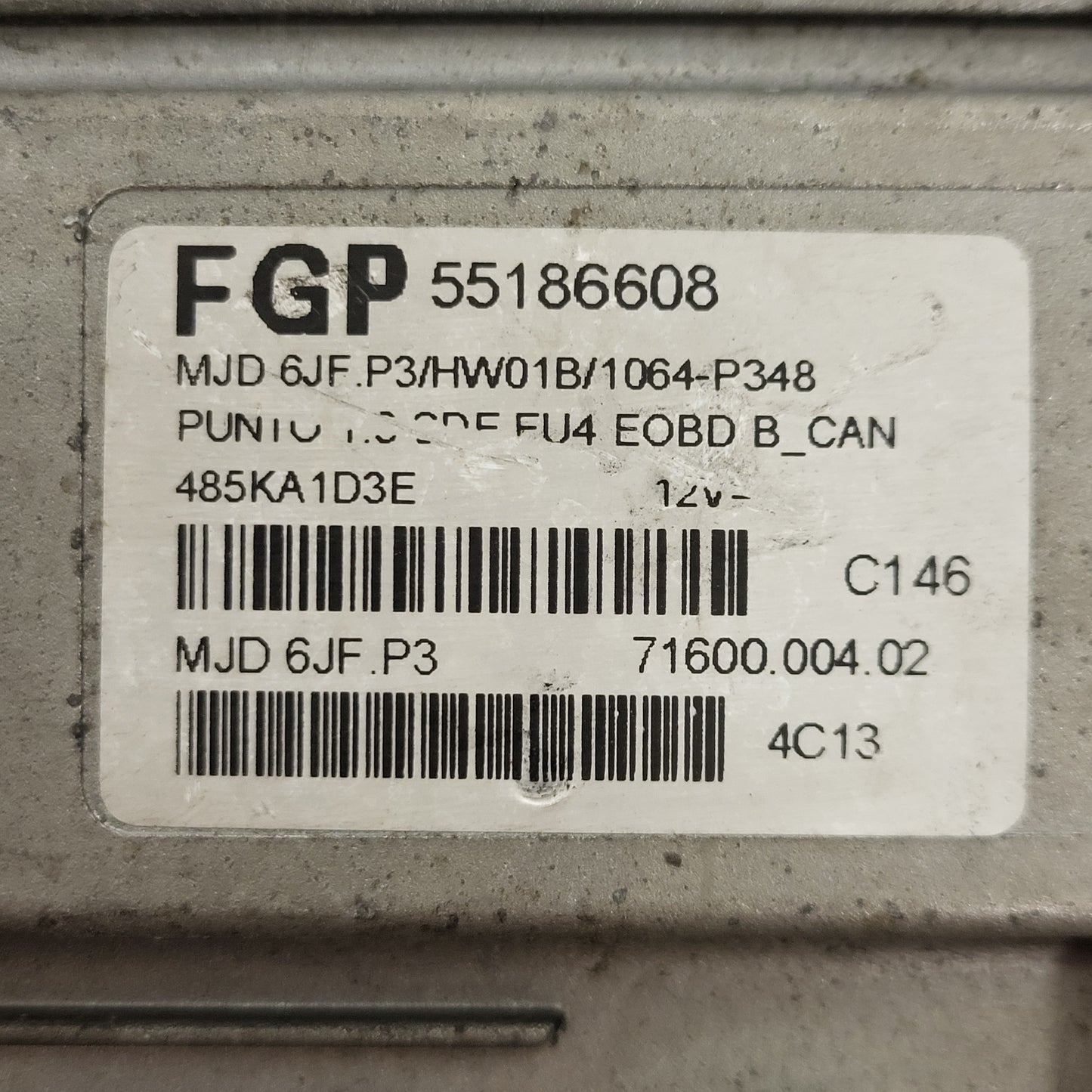 FIAT GRANDE PUNTO ECU / 55186608 / MJD 6JF.P3 / HW01B / 71600.004.02