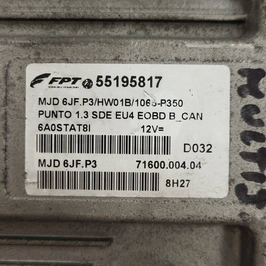 Fiat Punto ECU / MJD 6JF.P3 / 55195817 / HW01B / 71600.004.04 / MAGNETI MARELLI