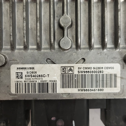 Peugeot Citroen ECU / 5WS40285C-T / 9660300280 / 9653451880 / SID806 SIEMENS