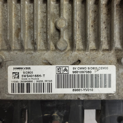 CITROEN PEUGEOT TOYOTA ECU / 5WS40168H-T / 9661097080 / 89661-YV010 / SID805
