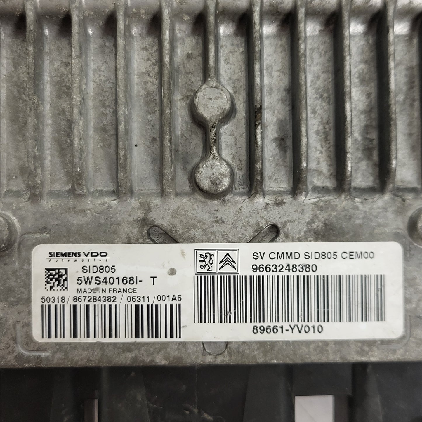 CITROEN PEUGEOT TOYOTA ECU / 5WS40168I-T / 9663248380 / 89661-YV010 / SID805