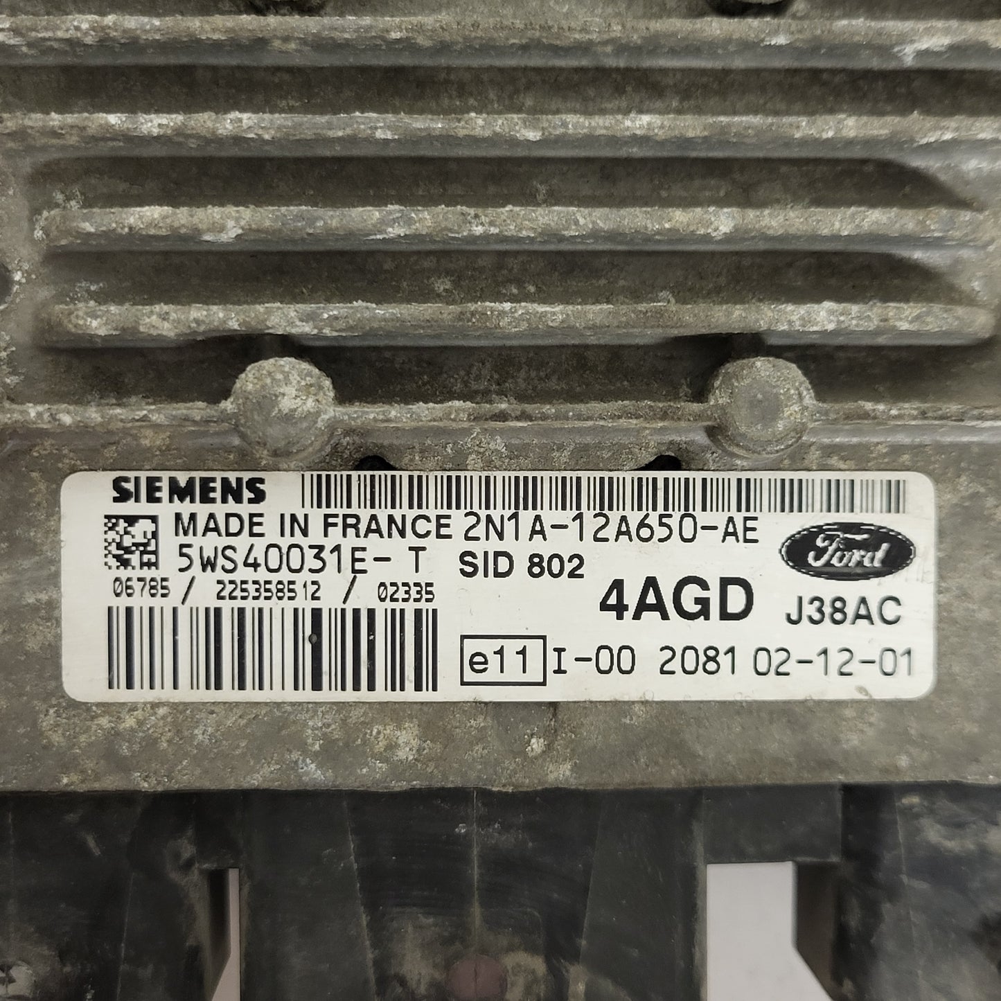 FORD FUSION ECU / 2N1A-12A650-AE / 5WS40031E-T / SID802 / 4AGD / SID802 SIEMENS