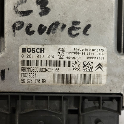 PEUGEOT CITROEN ECU / 0281012524 / 9662517080 / 9657699480 / EDC16C34 / BOSCH