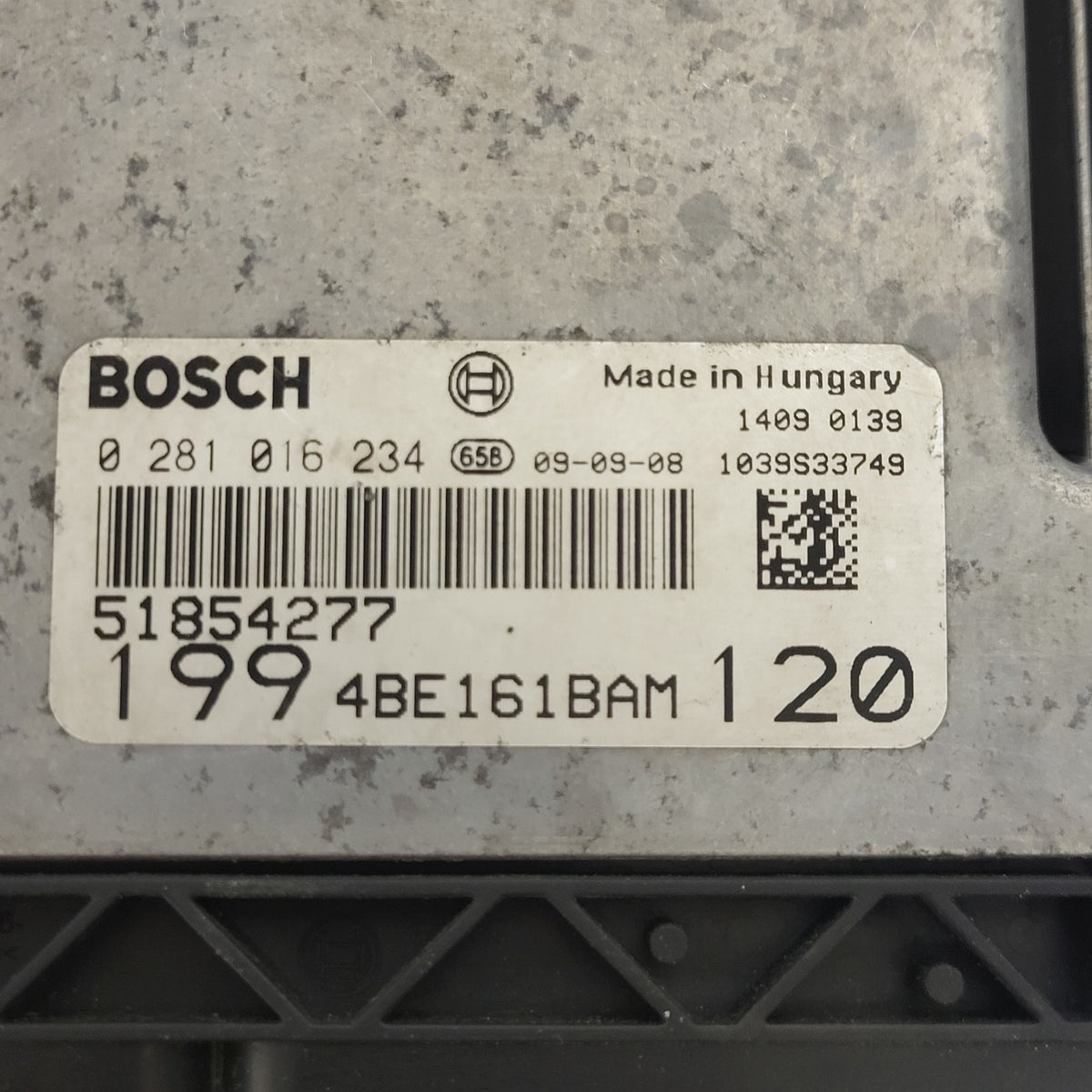 FIAT GRANDE PUNTO EVO ECU / 0281016234 / 51854277 / BOSCH - B03-16 - 2