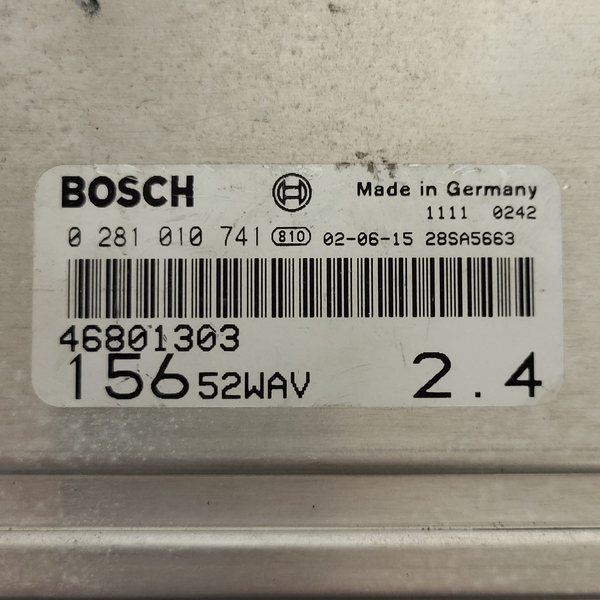 ALFA ROMEO 156 12.4 JTD  ECU / 0281010741 / 46801303 / BOSCH - B03-19 - 2