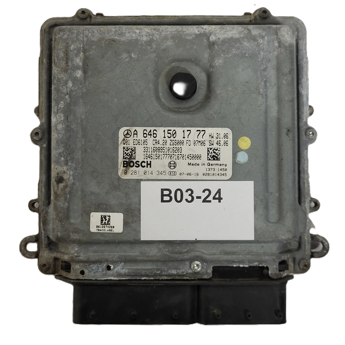 MERCEDES SPRINTER ECU / A6461501777 / 0281014345 / ED6105 CR4.20 / BOSCH - B03-24 - 1