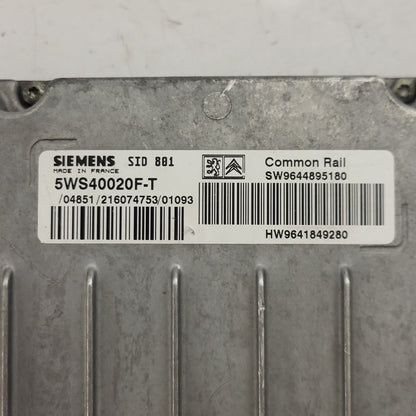 PEUGEOT CITROEN ECU / 5WS40020F-T / SW9644895180 / HW9641849280 / SID801