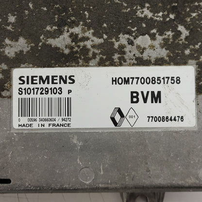 Renault Clio ECU / S101729103P / HOM7700851758 / 7700864476 / S101729103
