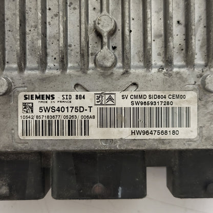 PEUGEOT CITROEN  ECU / 5WS40175D-T / SW9659317280 / HW9647568180  / SID804