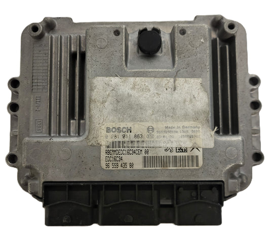 Peugeot Citroen ECU / 0281011863 / 9655943580 / 9653958980 / EDC16C34 / BOSCH