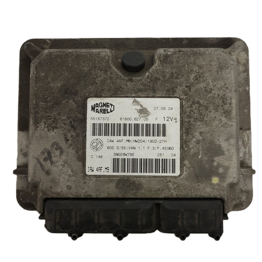 Fiat Seicento 600 ECU / 55187372 / IAW 4AF.M9 / 61600.627.05 / HW204 / MAGNETI M