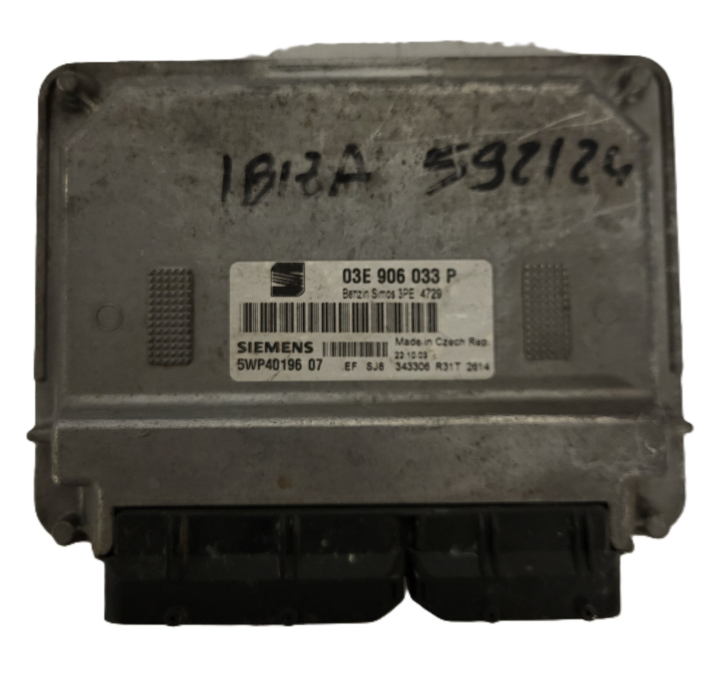 SEAT IBIZA 1.2 ECU / 03E906033P / 5WP40196 07 / 5WP4019607 / SIEMENS