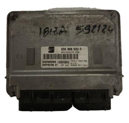 SEAT IBIZA 1.2 ECU / 03E906033P / 5WP40196 07 / 5WP4019607 / SIEMENS