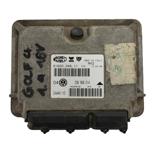 VW GOLF 4 ECU / 036906014 / 61600.346.11 / IAW 4AV.V0 / MAGNETI MARELLI