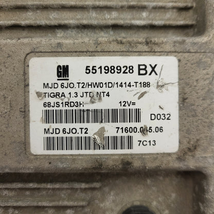 OPEL TIGRA 1.3 JTD NT4 ECU / FGP 55198928 / MJD 6J0.T2 / 7160006503 / MAGNETI