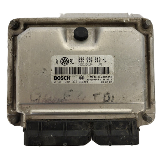 VW GOLF ECU / 038906019HJ / 0281010977 / EDC15P+ / 038906019 / BOSCH