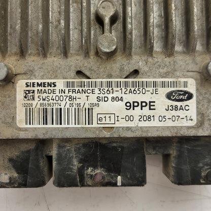 FORD FIESTA ECU / 3S61-12A650-JE / 5WS40078H-T / 9PPE / SID804 / SIEMENS