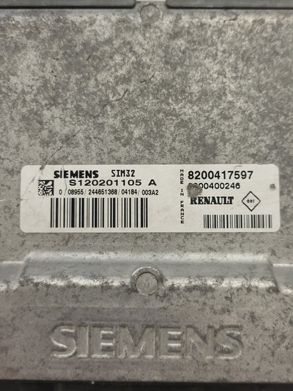 RENAULT ECU / S120201105 / S120201105A / SIM32 / 8200417597 / 8200400246 - B05-17 - 2