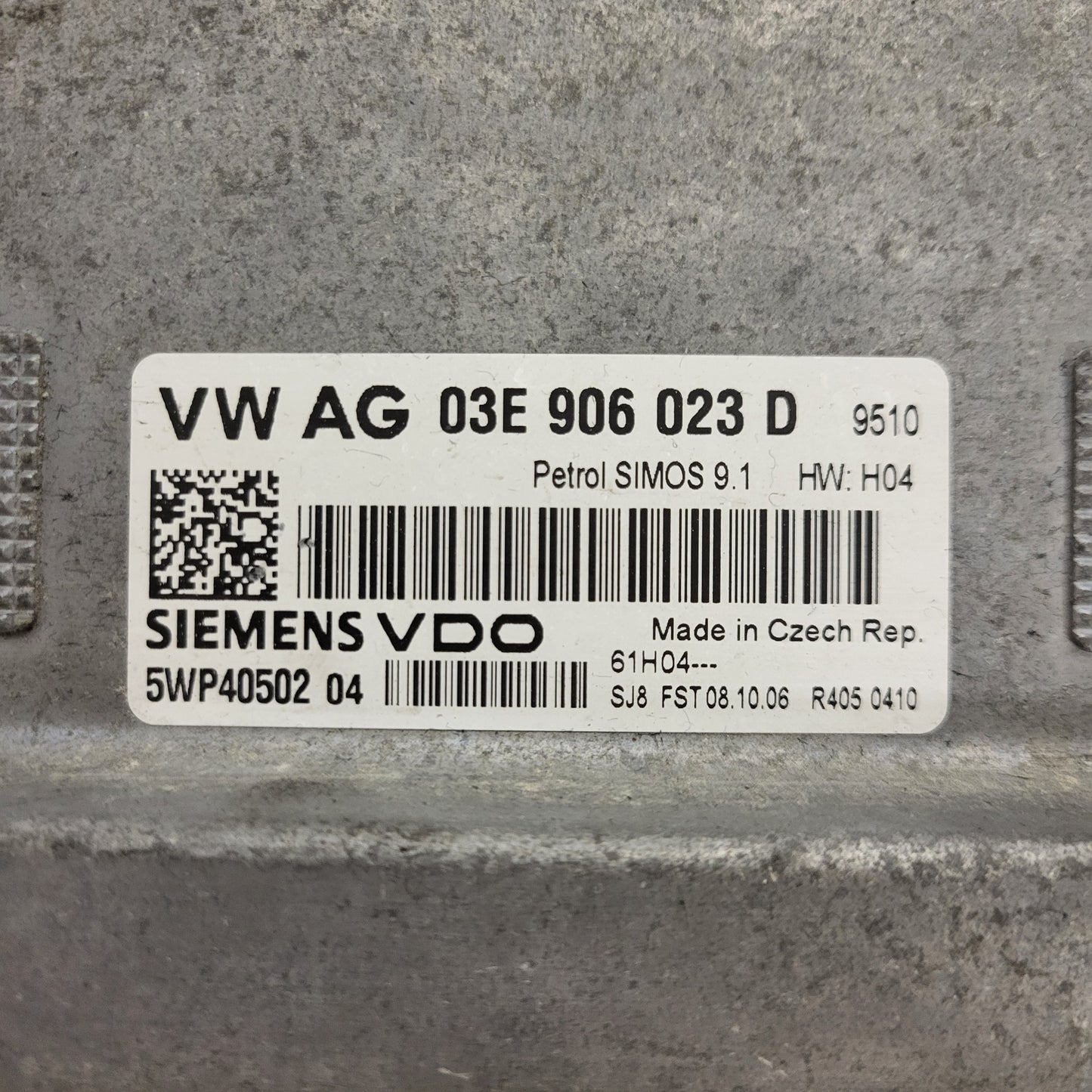 VW SEAT ŠKODA ECU / 03E906023D / 5WP40502 04 / SIMOS 9.1 / SIEMENS