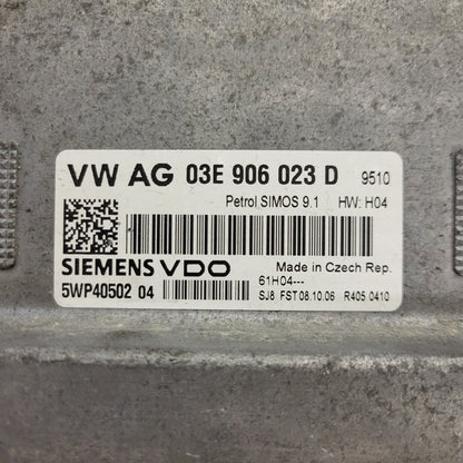 VW SEAT ŠKODA ECU / 03E906023D / 5WP40502 04 / SIMOS 9.1 / SIEMENS