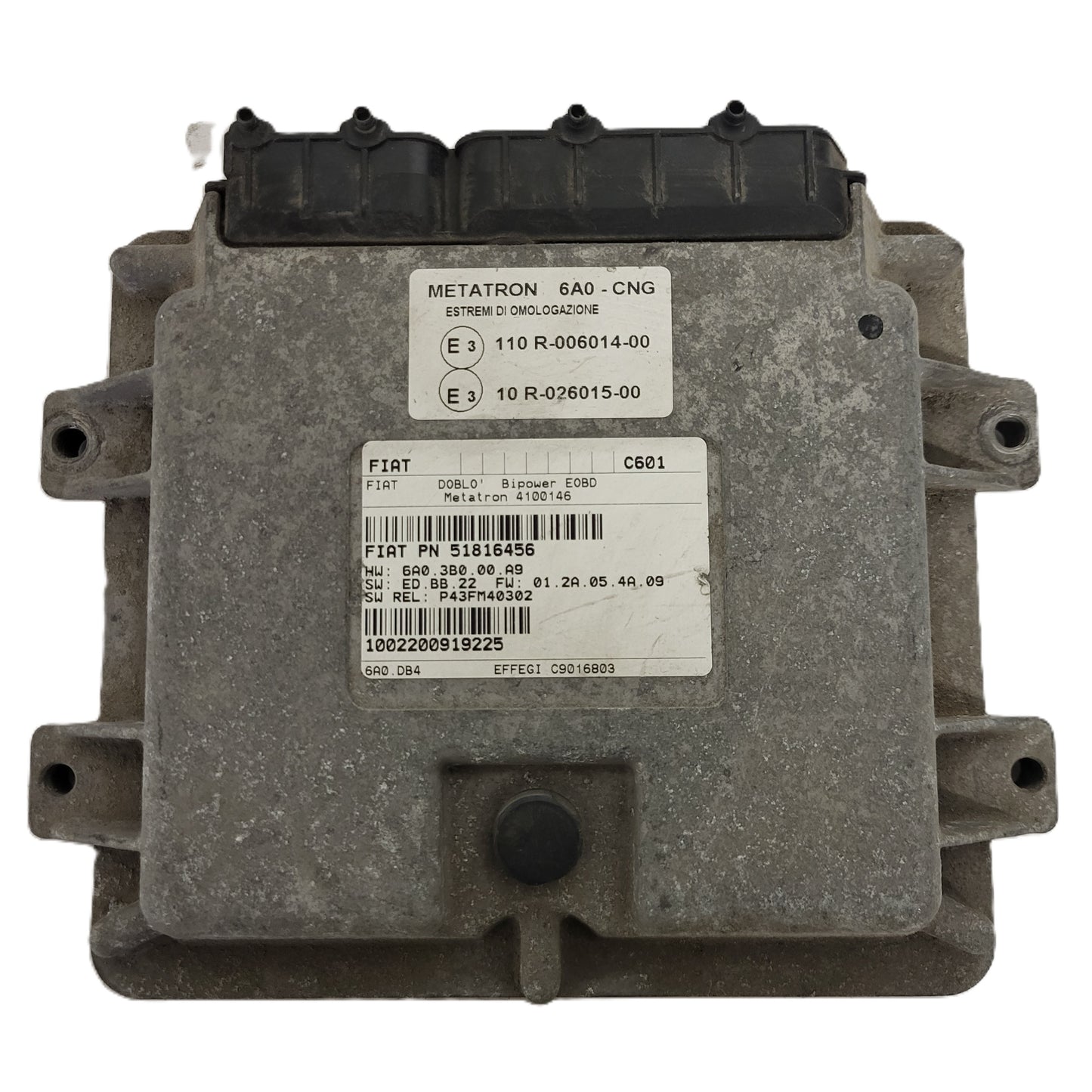 FIAT DOBLO BIPOWER ECU / 51816456 / 4100146 / 6A03B000A9 / METATRON