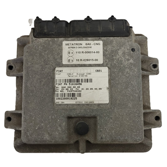FIAT DOBLO BIPOWER ECU / 51816456 / 4100146 / 6A03B000A9 / METATRON