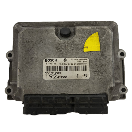FIAT STILO 1.9 JTD ECU / 0281011553 / 55191209 / 19247DAA / BOSCH