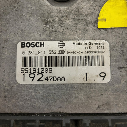 FIAT STILO 1.9 JTD ECU / 0281011553 / 55191209 / 19247DAA / BOSCH