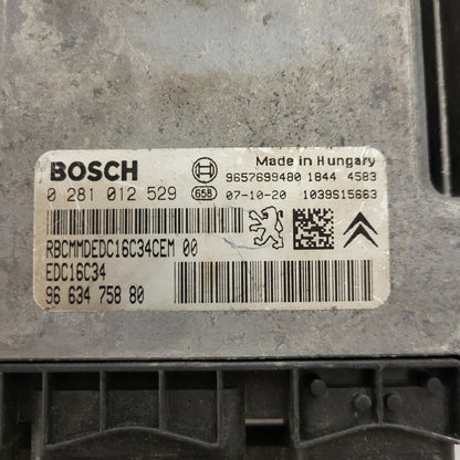 PEUGEOT CITROEN ECU / 0281012529 / 9663475880 / 9657699480 / EDC16C34 / BOSCH
