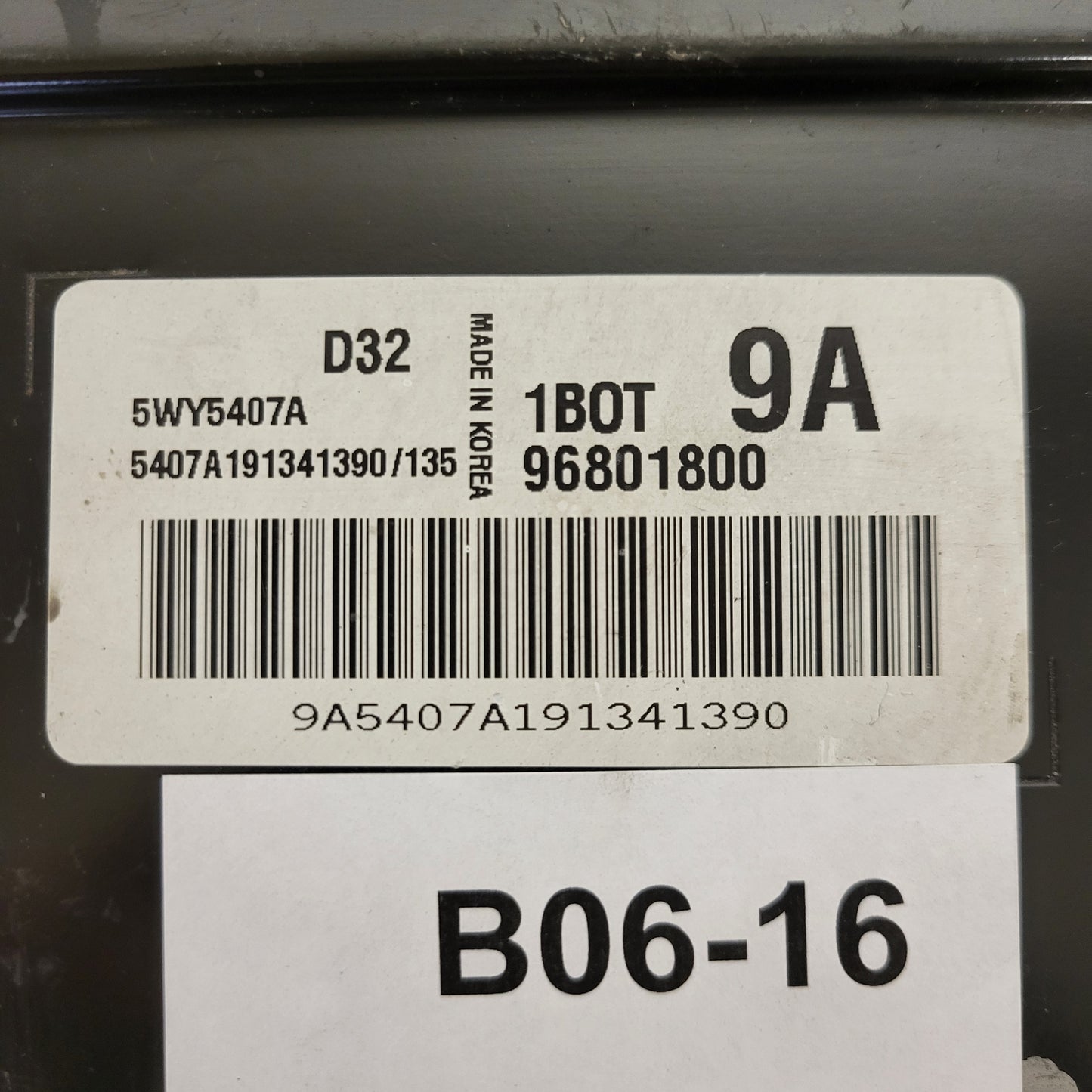 CHEVROLET MATIZ ECU / 96801800 / 5WY5407A / 1BOT / 9A / D32