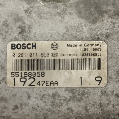 Fiat STILO ECU / 0281011553 / 55198058 / 19247EAA / BOSCH