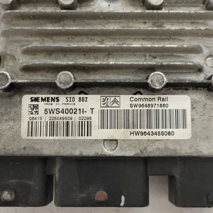 Peugeot Citroen 1.4 HDI ECU / 5WS40021I-T / SW9648971880 / HW9643455080 / SID802