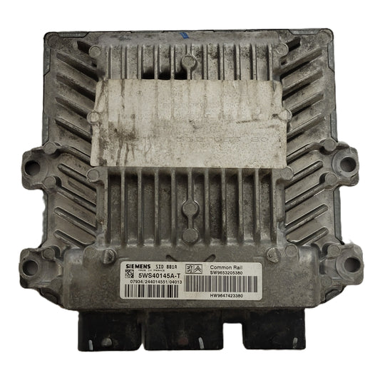 PEUGEOT 307 ECU / 5WS40145A-T / SID801A  / SW9653205380 / HW9647423380