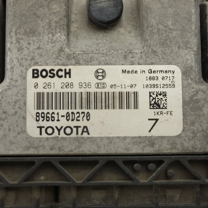 TOYOTA YARIS 1KR-FE ECU / 0261208936 / 89661-0D270 / BOSCH