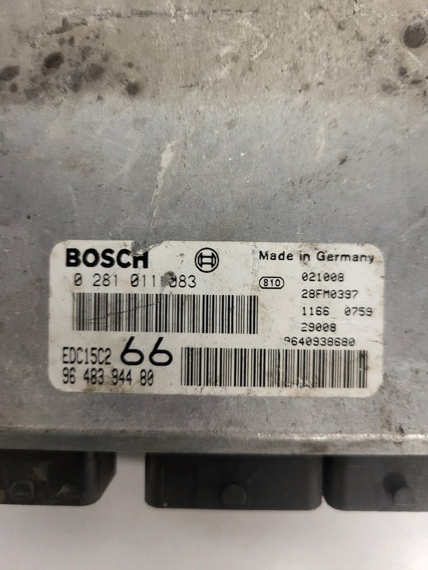 PEUGEOT 206 ECU / 0281011083 / 9648394480 / EDC15C2 / BOSCH