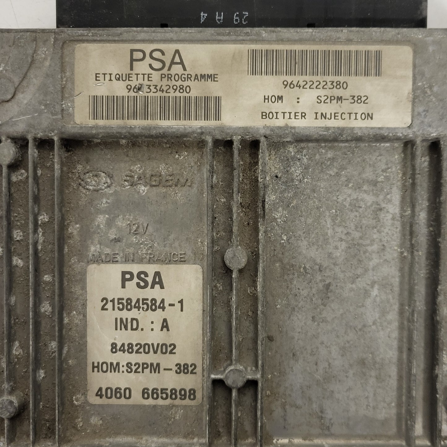 PEUGEOT CITROEN ECU / 21584584-1 / 9653342980 / 9642222380 / S2PM-382 / SAGEM