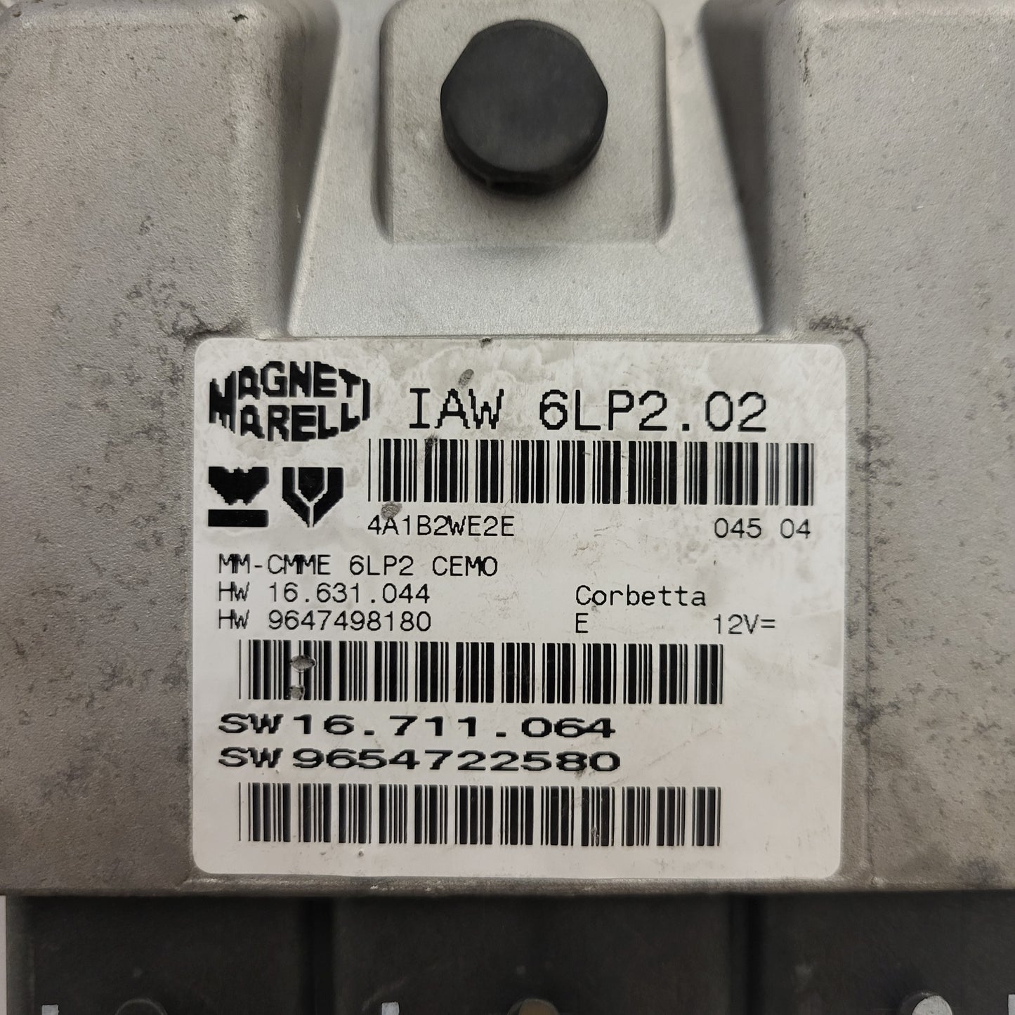 PEUGEOT 206 ECU / IAW 6LP2.02 / 9654722580 / 9647498180 / MAGNETI MARELLI