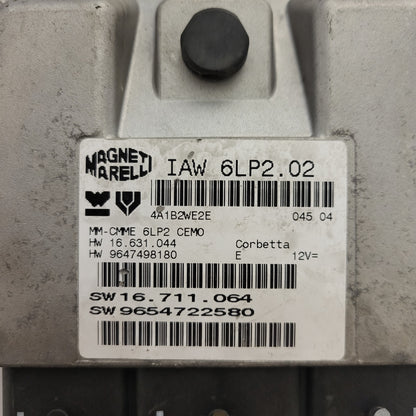 PEUGEOT 206 ECU / IAW 6LP2.02 / 9654722580 / 9647498180 / MAGNETI MARELLI